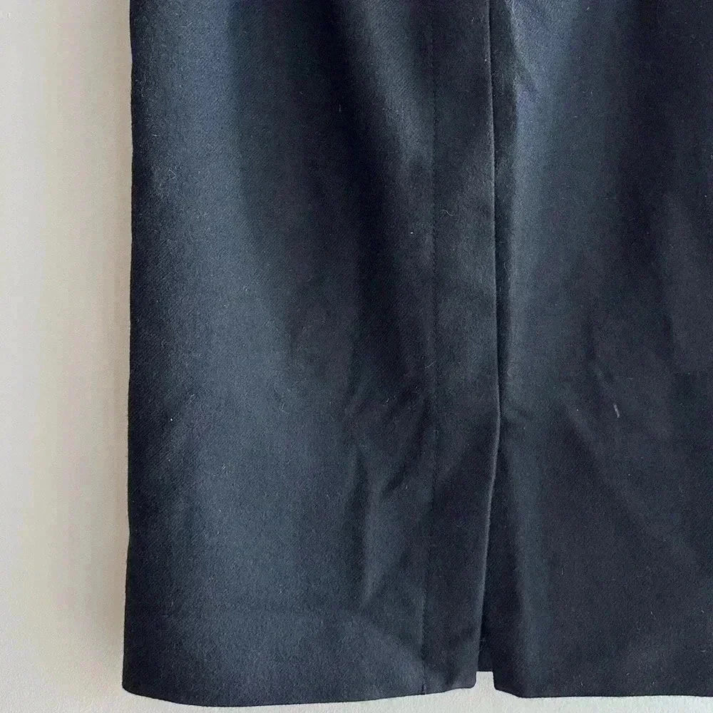J. Crew Black Wool Skirt, Black Pencil Skirt, Solid Knee-Length Skirt, Size 4
